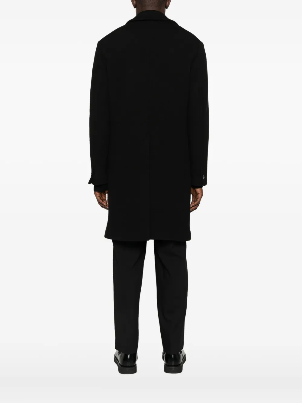 Barena Mantel met enkele rij knopen Zwart