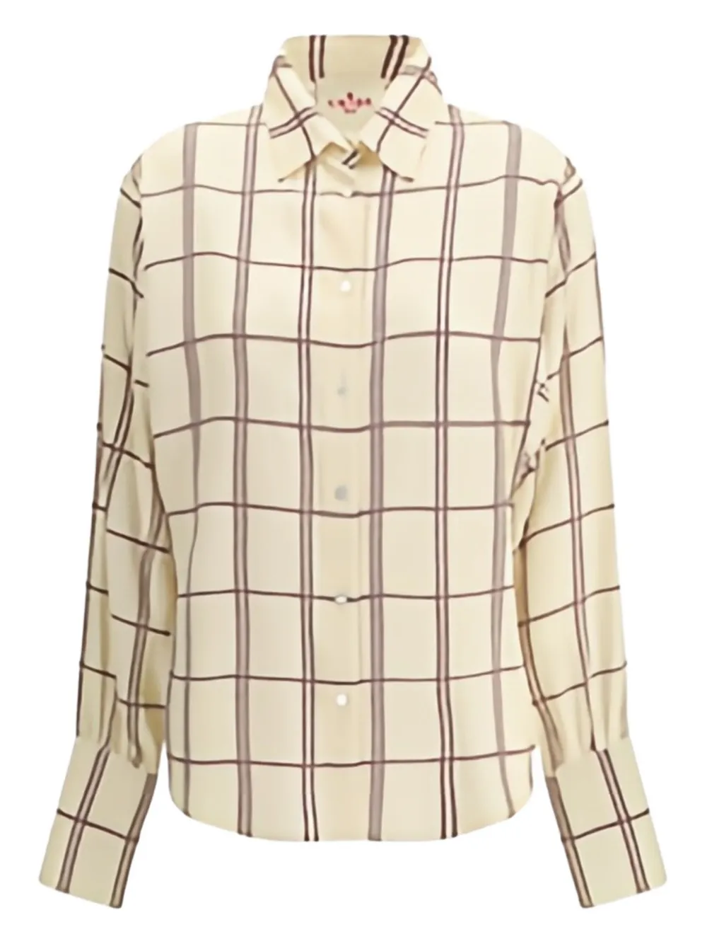 CRIDA Feltre checked satin shirt | Neutrals | Image 1
