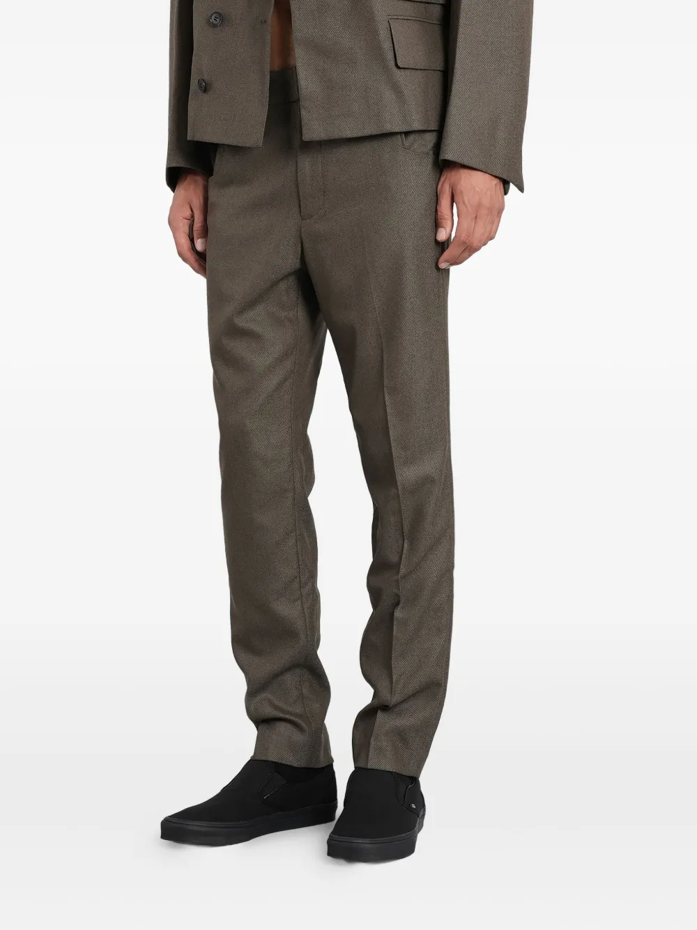 Entire Studios Slim Trouser Pants In Green Wool In Gray