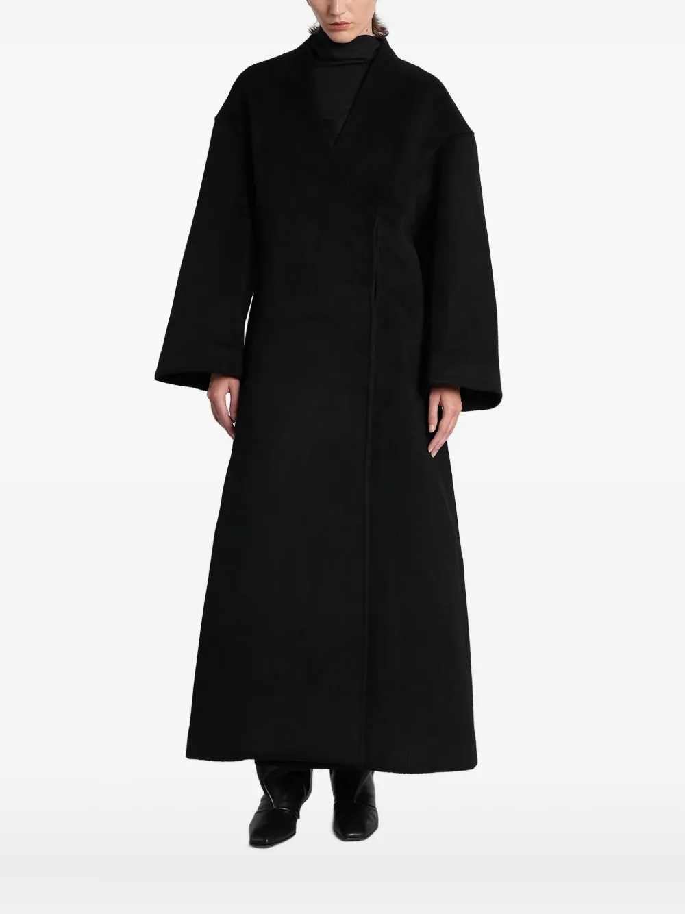 ENTIRE STUDIOS wrap-front double-breasted coat | Black | Image 1