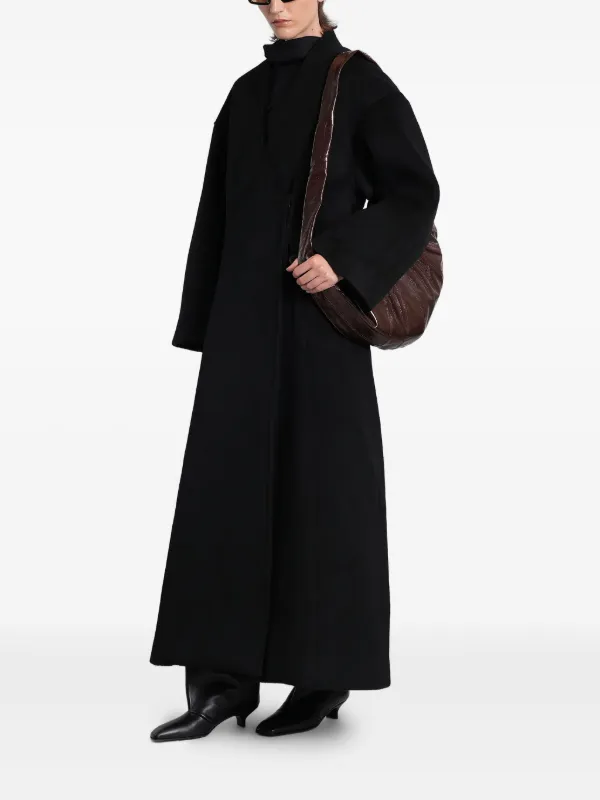 ENTIRE STUDIOS wrap-front double-breasted Coat | Black | FARFETCH