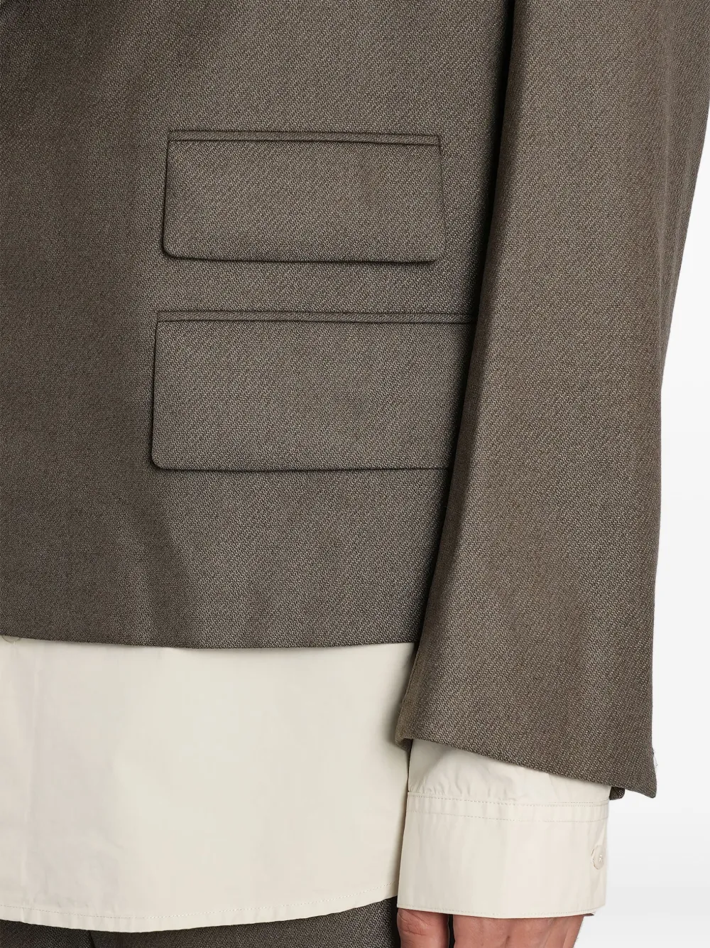 Entire Studios Book Blazer Blazer In Green Wool In Gray