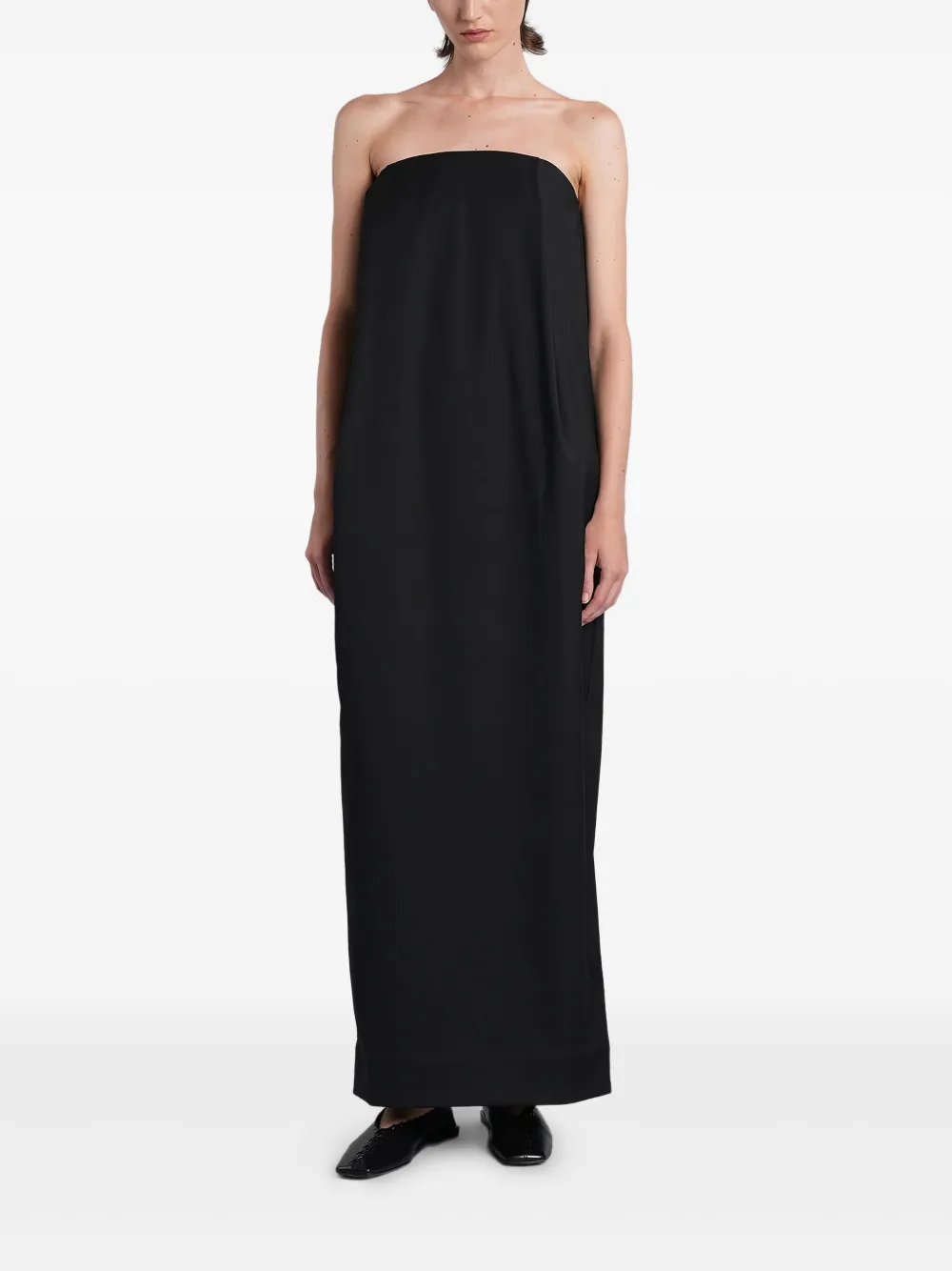 ENTIRE STUDIOS strapless pleated maxi dress | Black | Image 1