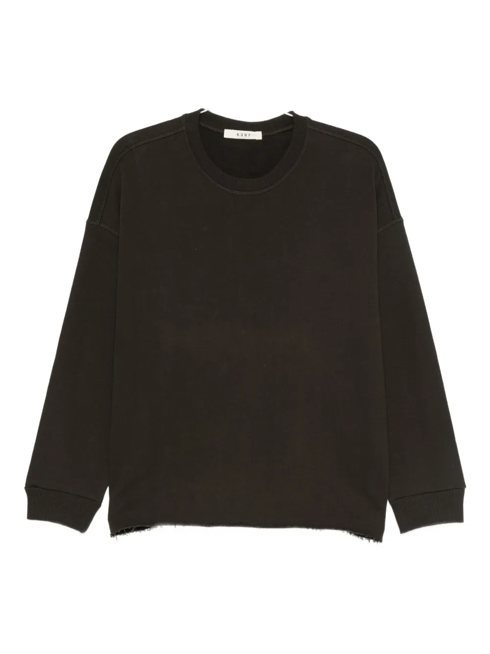 6397 Raw-edge Cotton Sweatshirt In Brown