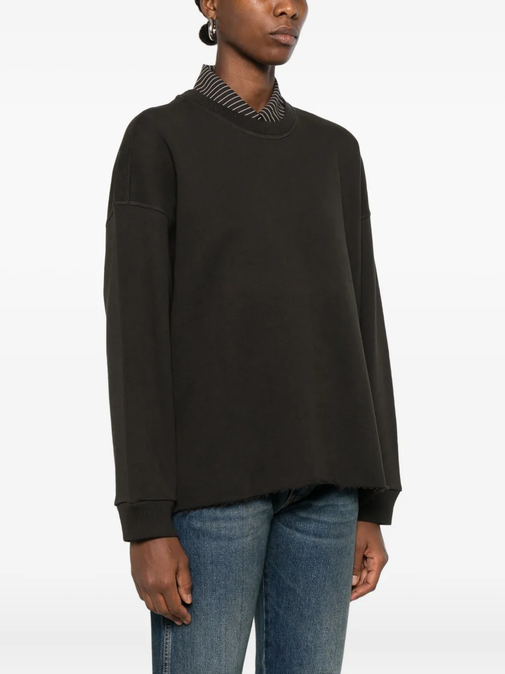  6397 Raw-edge Cotton Sweatshirt - Grey 