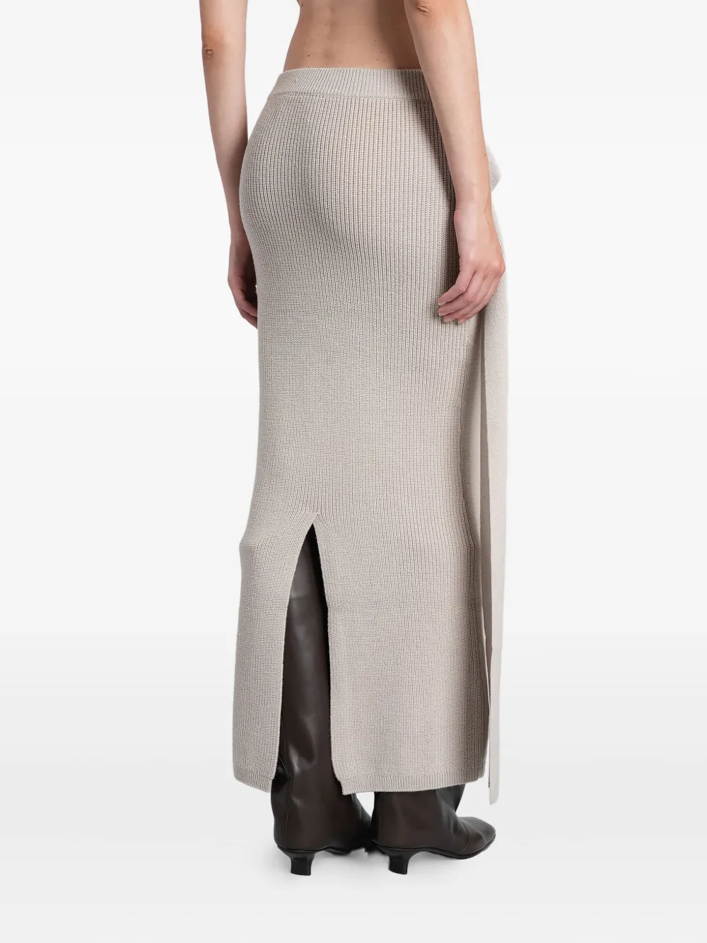 Entire Studios Tier Skirt Skirt In Grey Wool In Gray