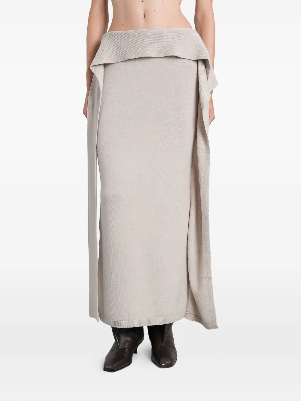 Entire Studios Tier Skirt Skirt In Grey Wool In Gray