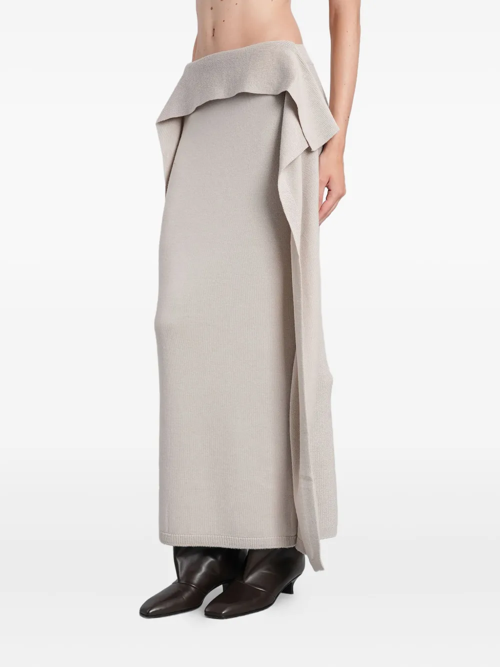 Entire Studios Tier Skirt Skirt In Grey Wool In Gray