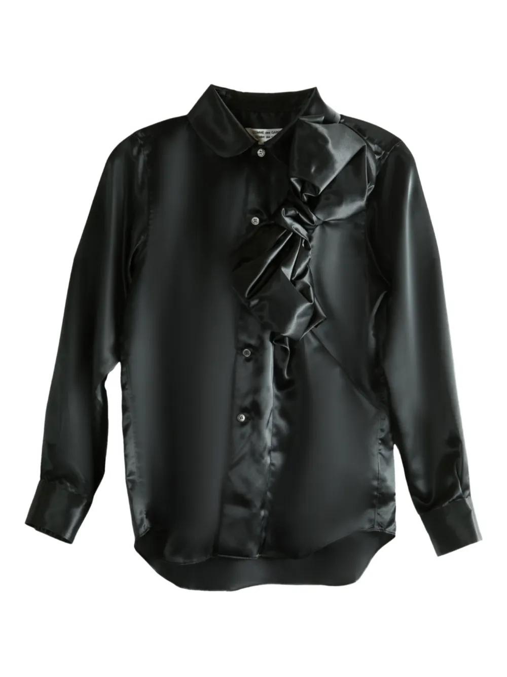 Comme Des Garçons Comme Des Garçons satin ruffled blouse | Black | Image 1