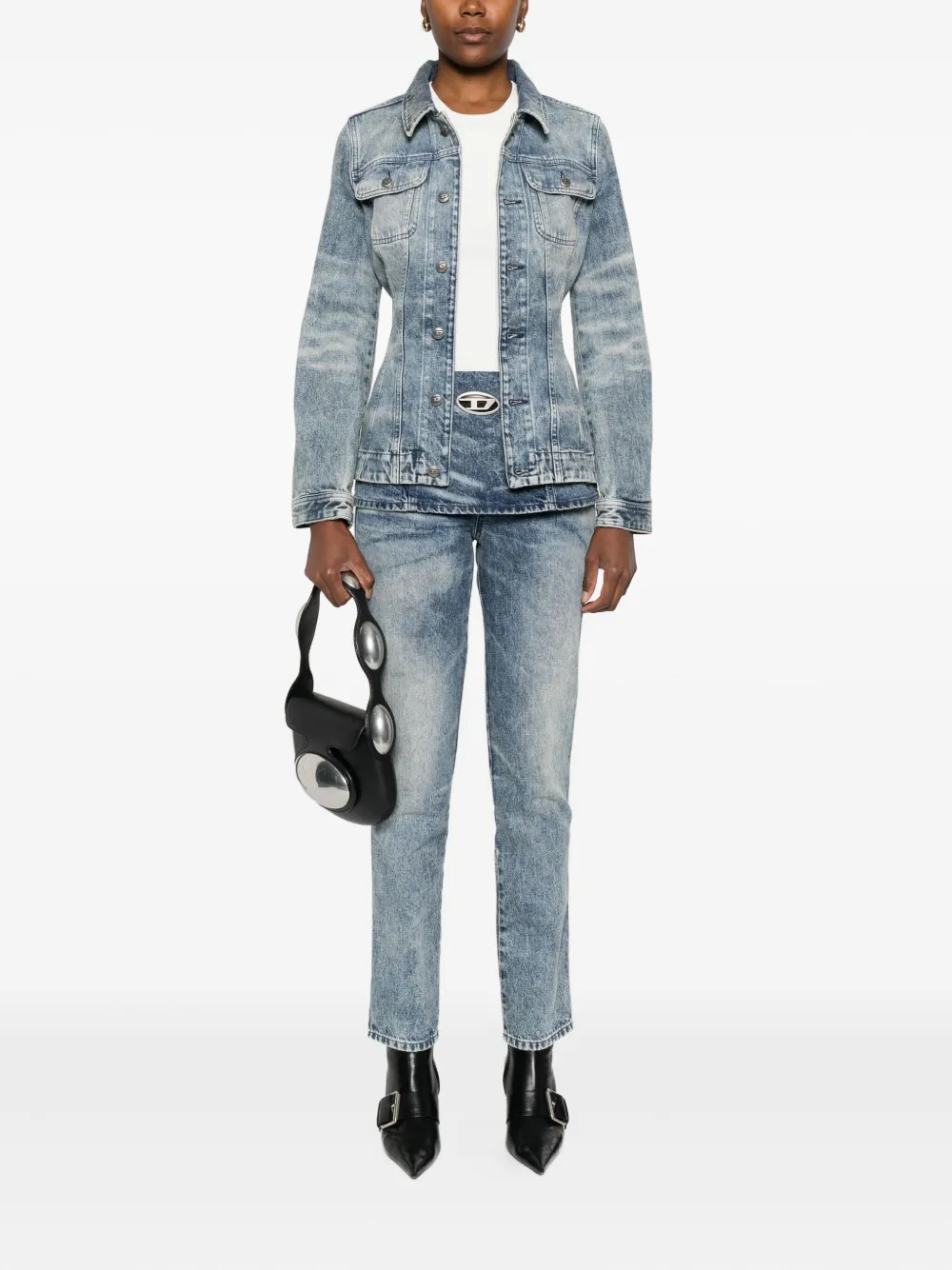 Diesel overlapping-detail jeans - Blauw