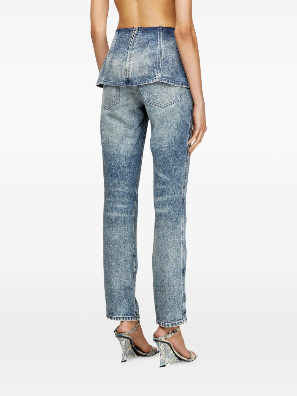 Diesel Jeans met overlappend detail Blauw