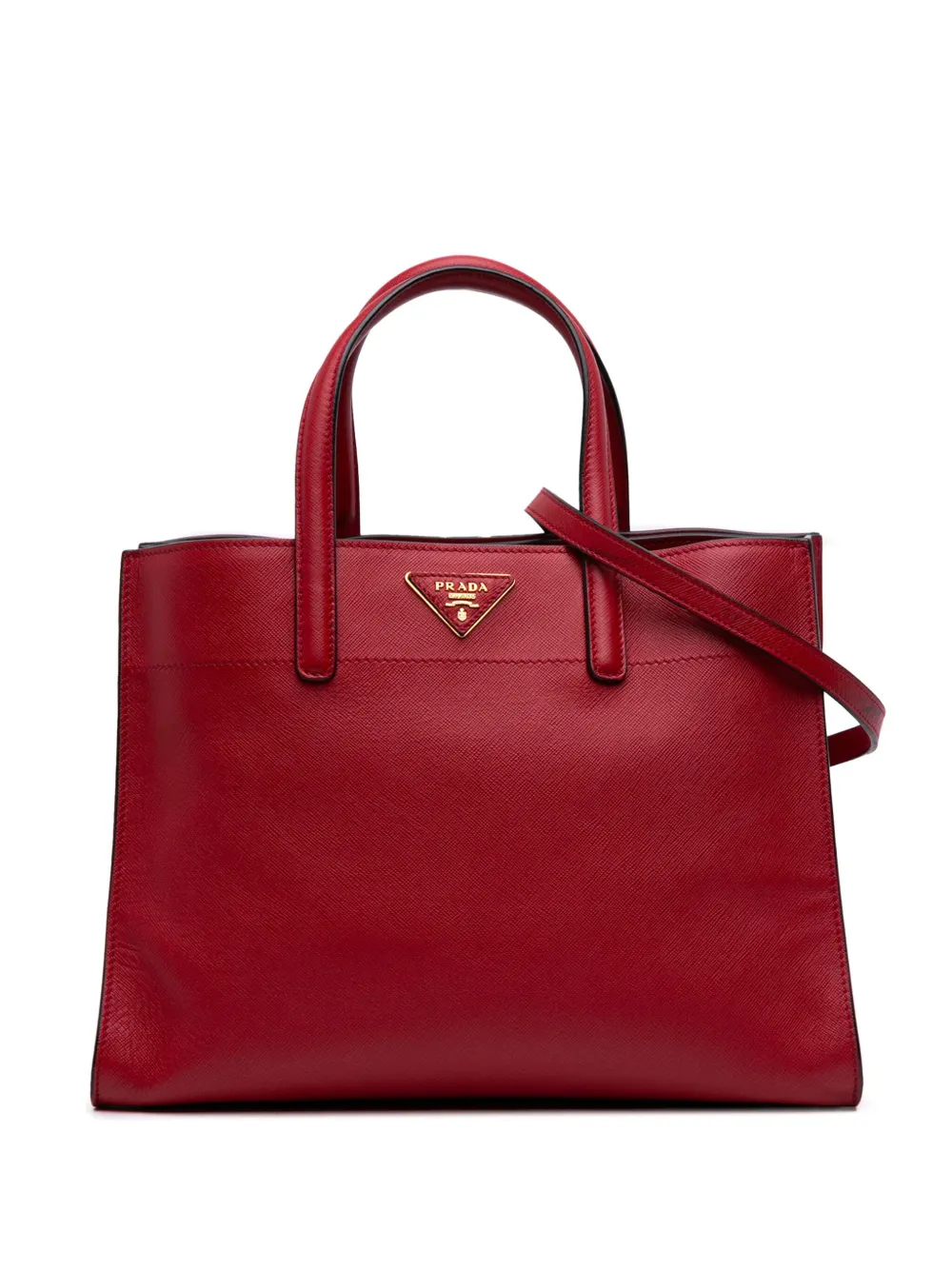 Prada Pre-Owned 2010-2025 サフィアーノ ソフト トリプルポケット トート サッチェルバッグ - レッド Prada Pre-Owned 2010-2025 サフィアーノ ソフト トリプルポケット トート サッチェルバッグ - レッド
