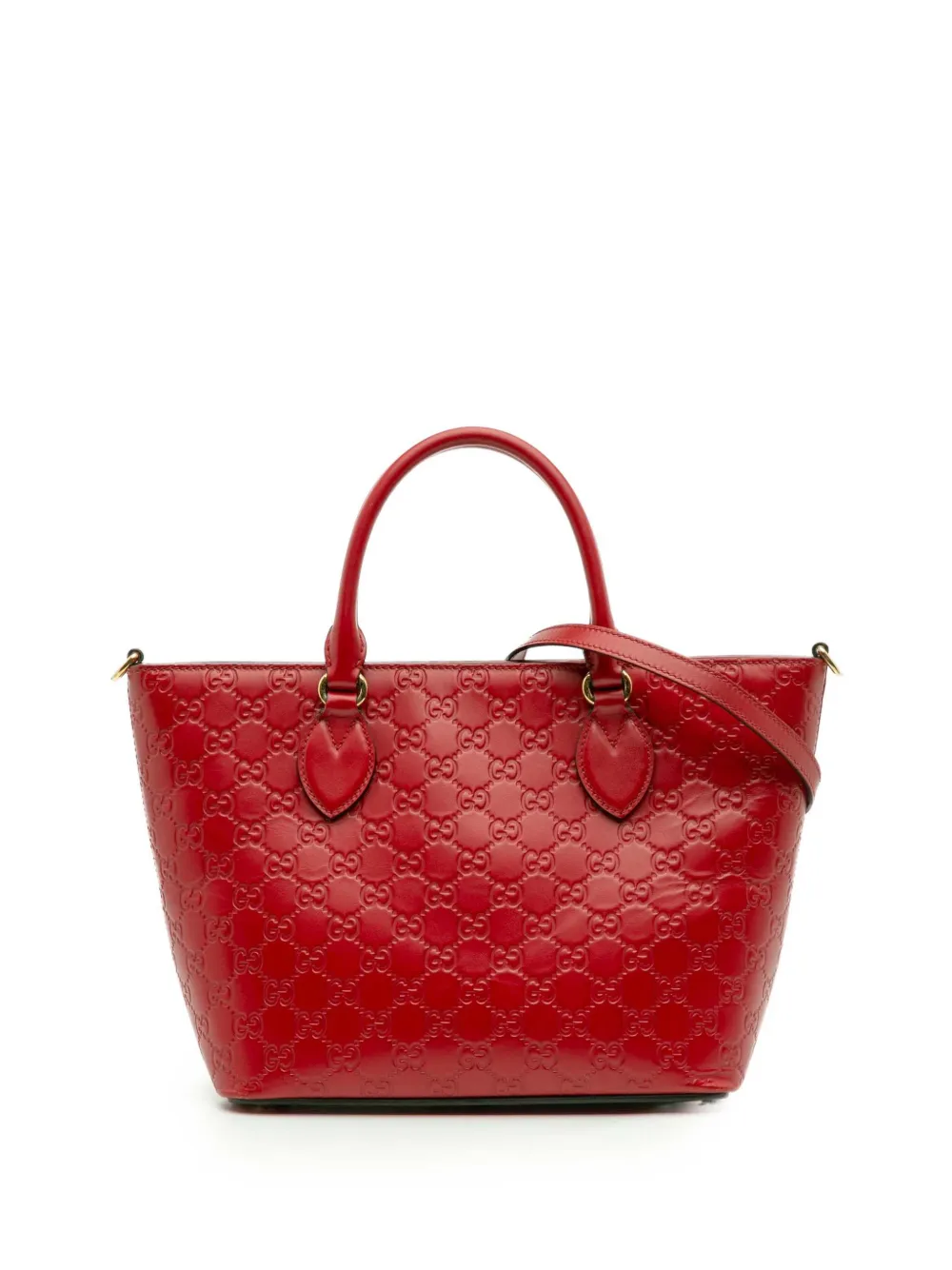 Gucci Pre-Owned 2016-2025 スモール グッチシマ コンバーチブル サッチェルバッグ - レッド Gucci Pre-Owned 2016-2025 スモール グッチシマ コンバーチブル サッチェルバッグ - レッド