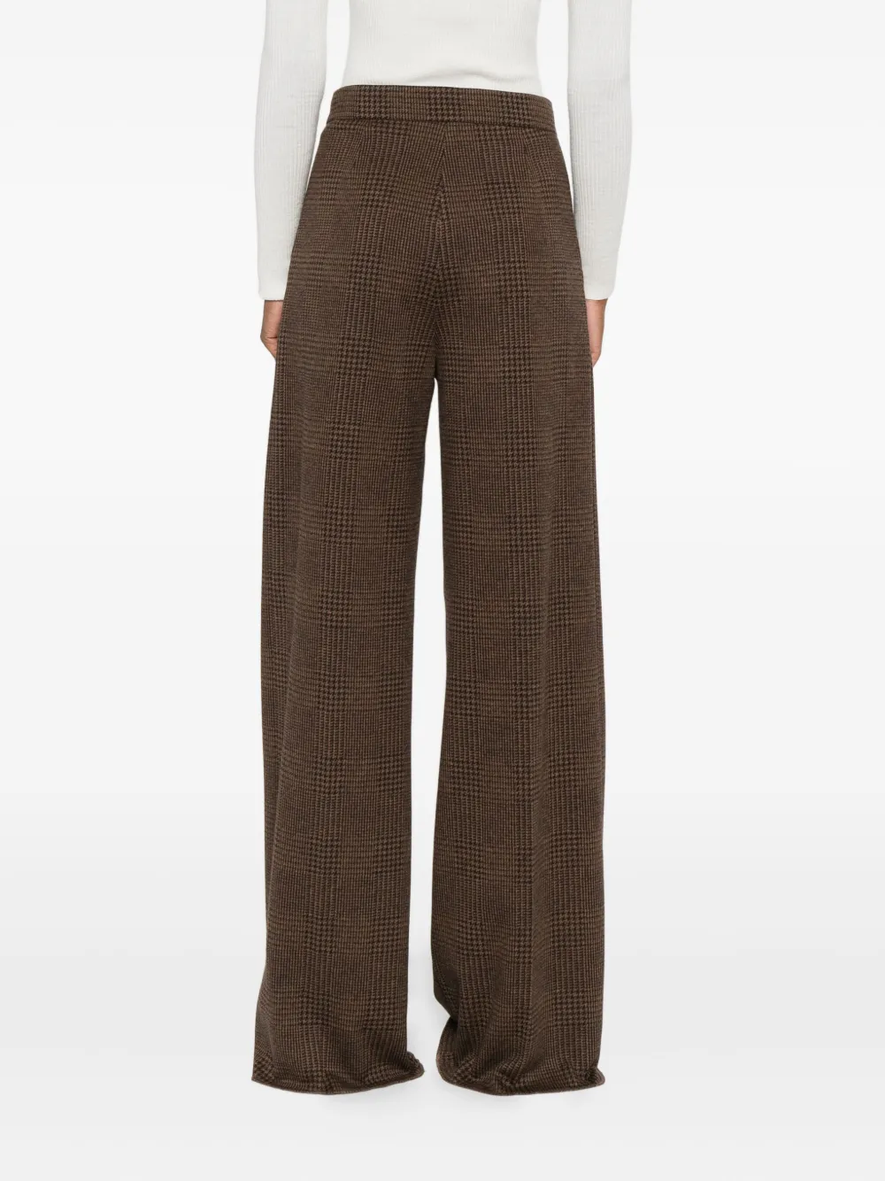 Max Mara Ponza Cotton And Wool-blend Wide-leg Pants In Brown