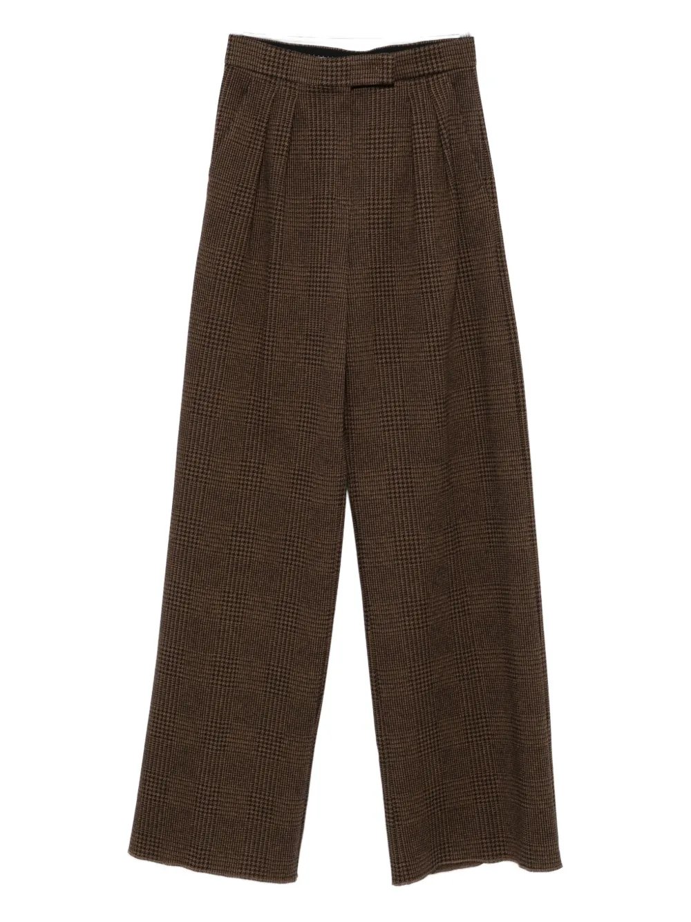 Max Mara Ponza Cotton And Wool-blend Wide-leg Pants In Brown