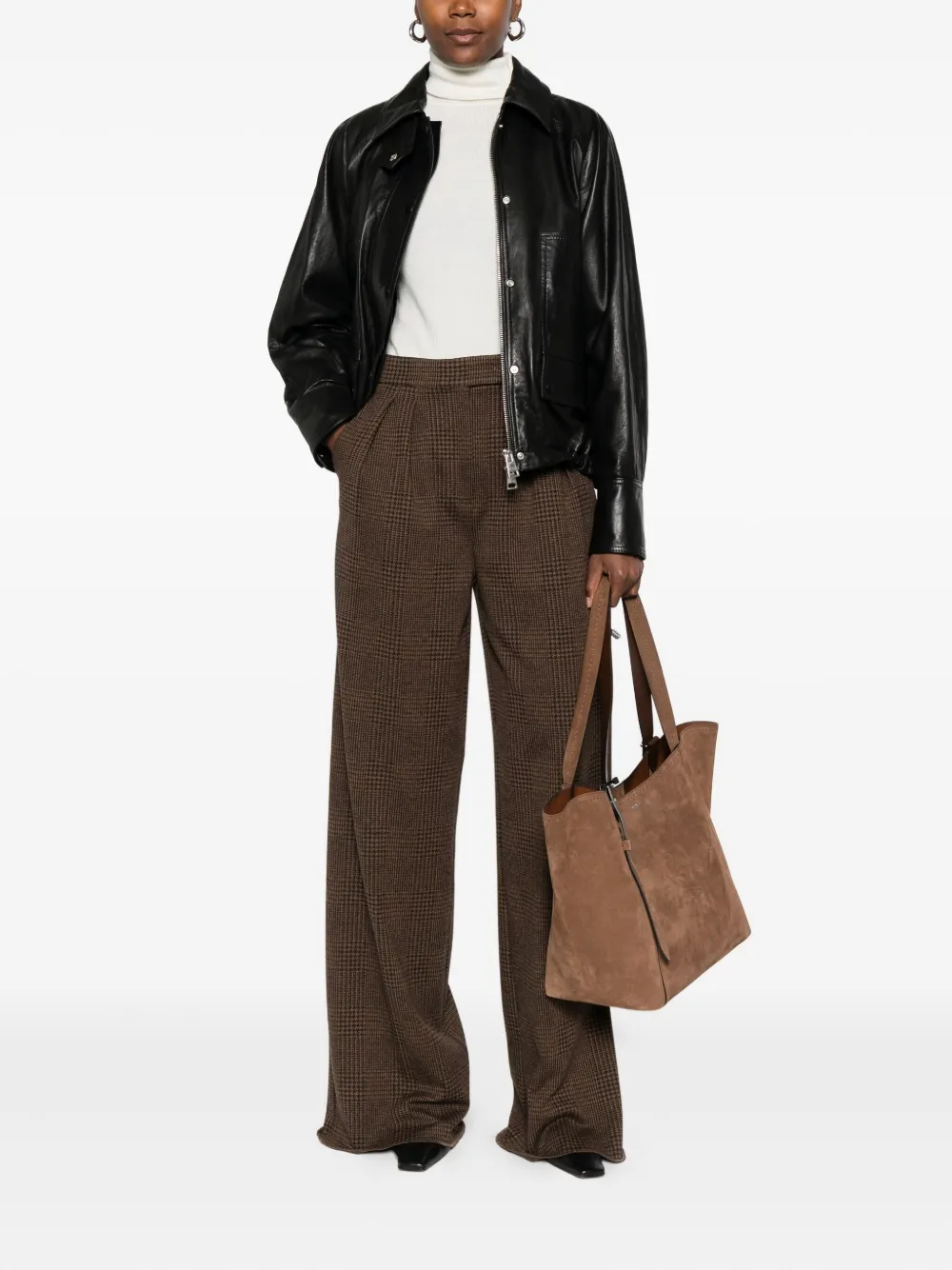 Max Mara pleated-check trousers - Bruin