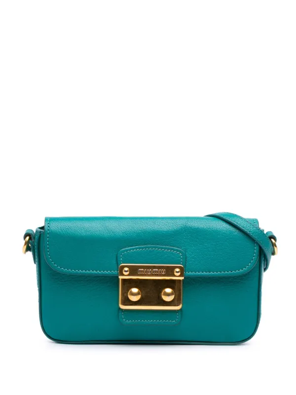 Miu Miu Pre-Owned 2010-2025 Goatskin Madras Crossbody Bag