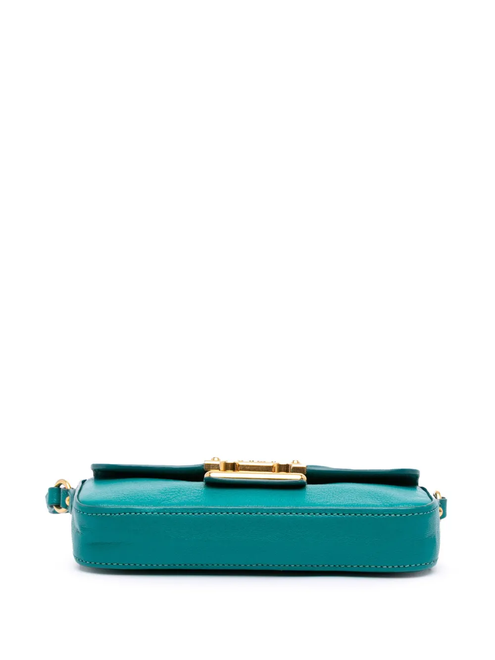 Pre-owned Miu Miu 2010-2025 Goatskin Madras Crossbody Bag In Blue