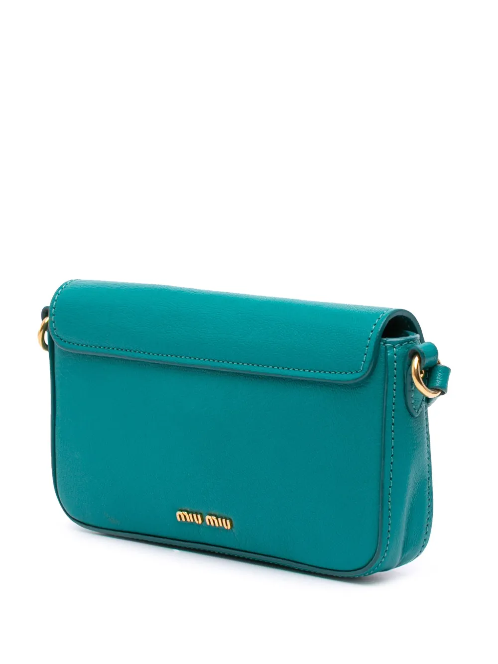Pre-owned Miu Miu 2010-2025 Goatskin Madras Crossbody Bag In Blue