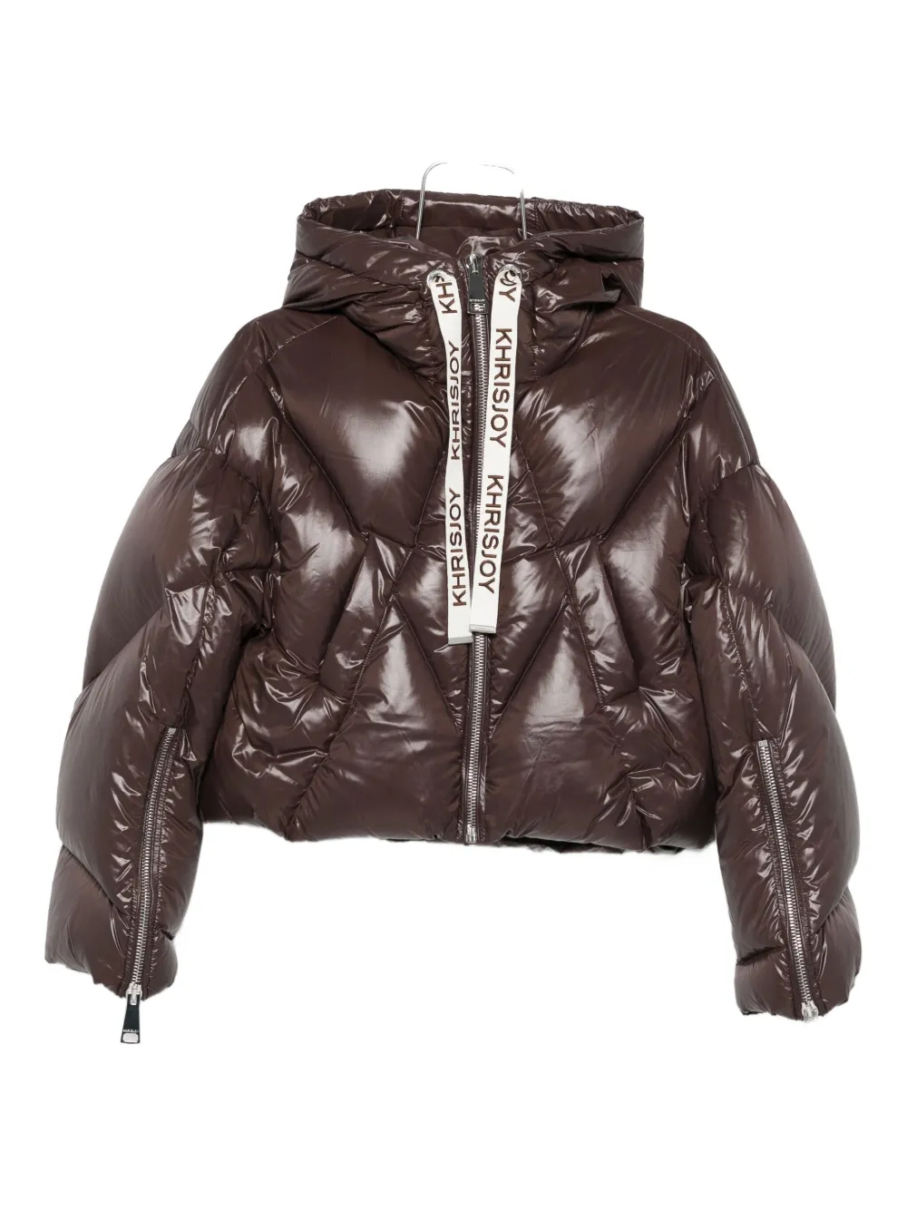 Khrisjoy Quilted Hooded Jacket In Brown