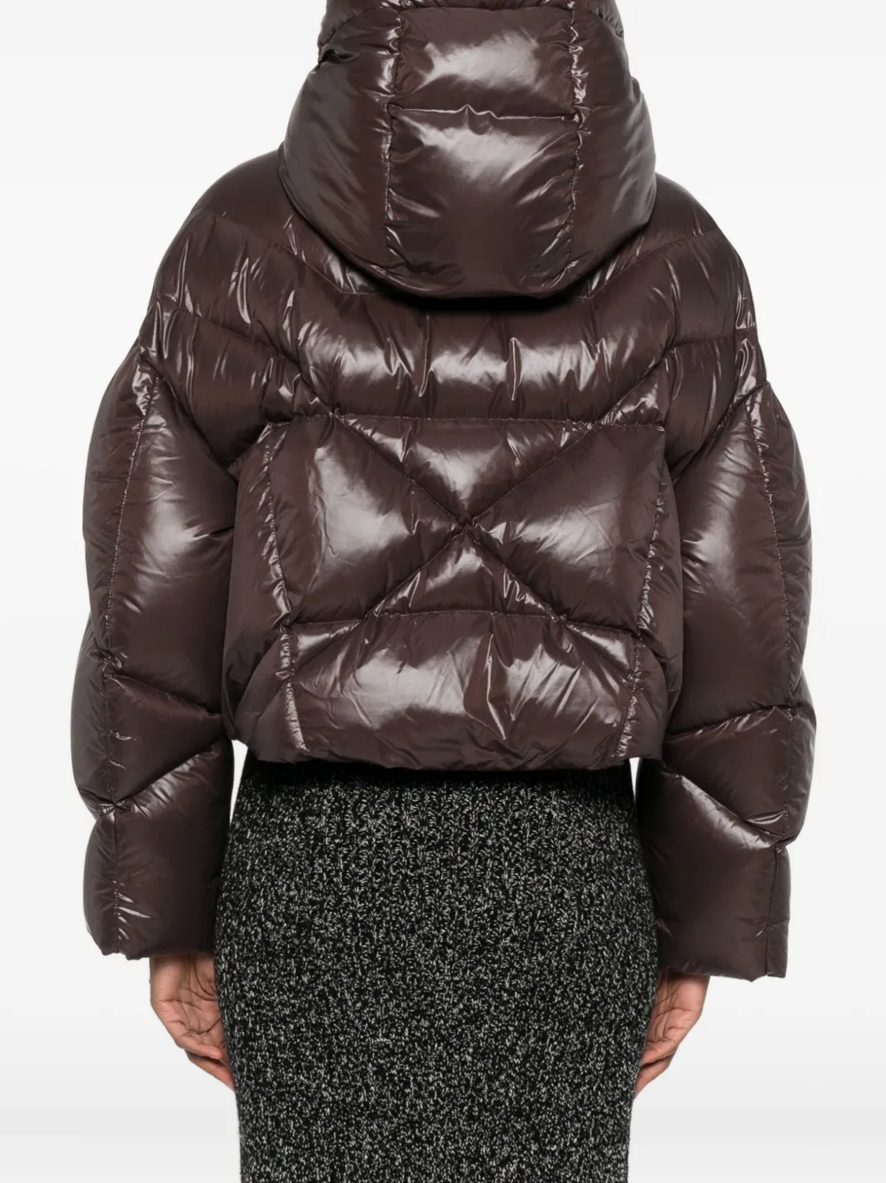 Khrisjoy Quilted Hooded Jacket In Brown