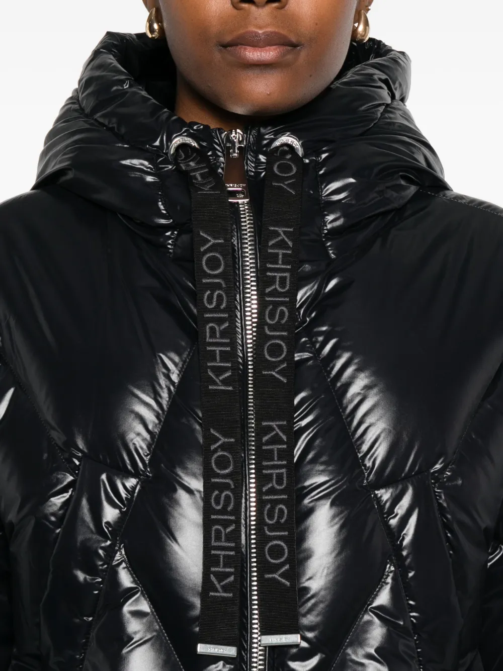 Khrisjoy Quilted-hooded Puffer Jacket In Black