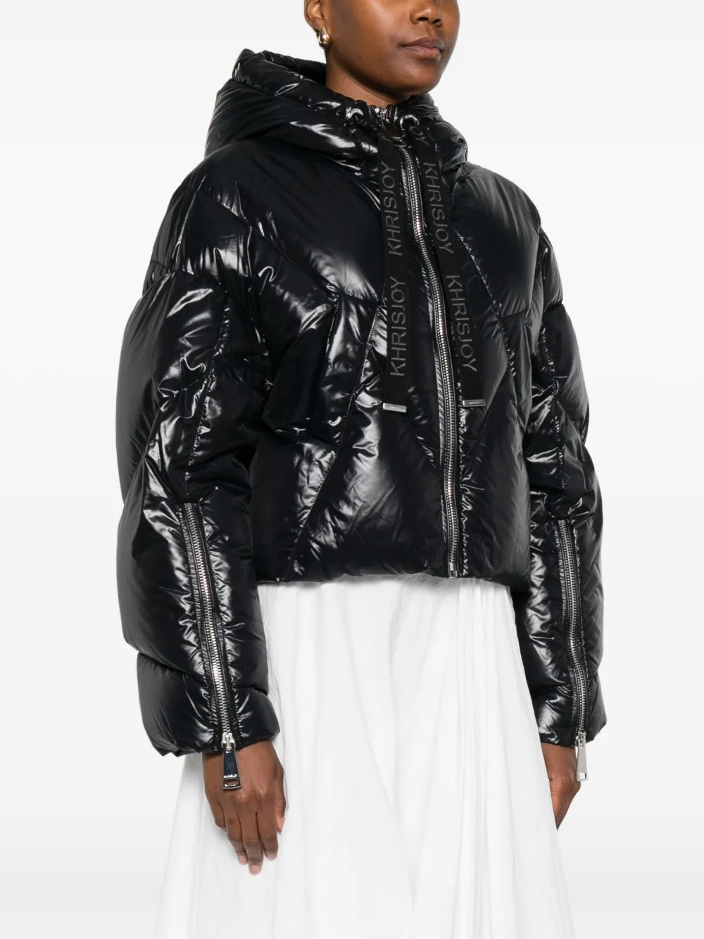 Khrisjoy Quilted-hooded Puffer Jacket In Black