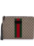 Gucci Pre-Owned 2000-2015 GG Supreme Web clutch bag - Brown