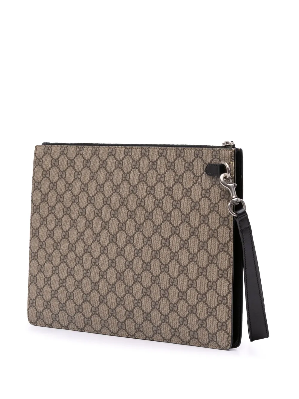 Pre-owned Gucci 2000-2015 Gg Supreme Web Clutch Bag In Brown