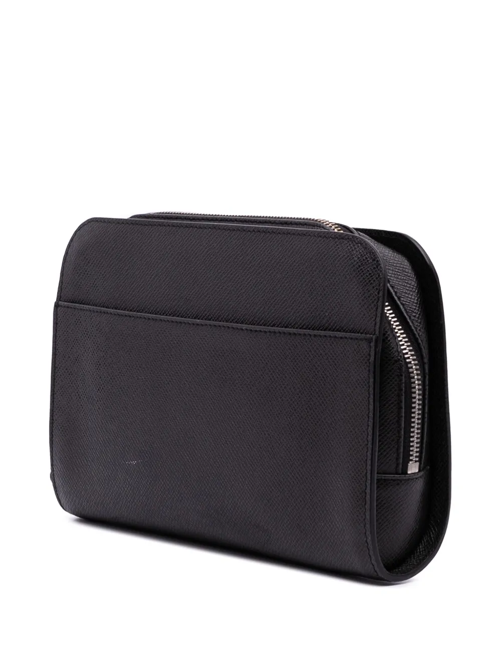 Pre-owned Louis Vuitton 2001 Taiga Pochette Baikal Clutch Bag In Black