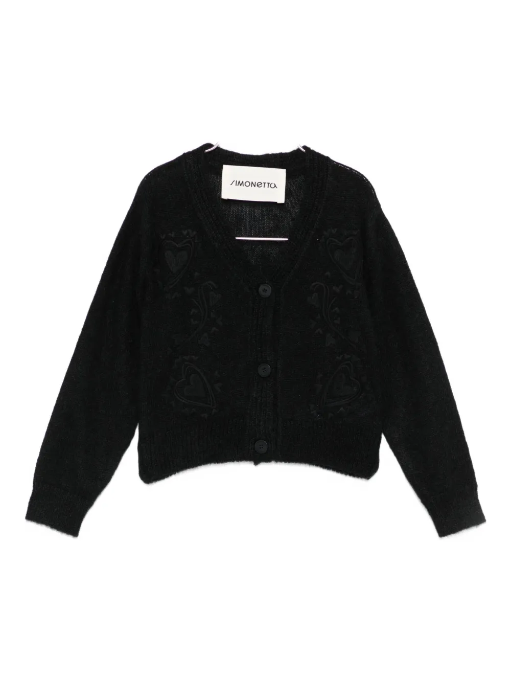 Simonetta Kids' Heart-pattern Cardigan In Multi