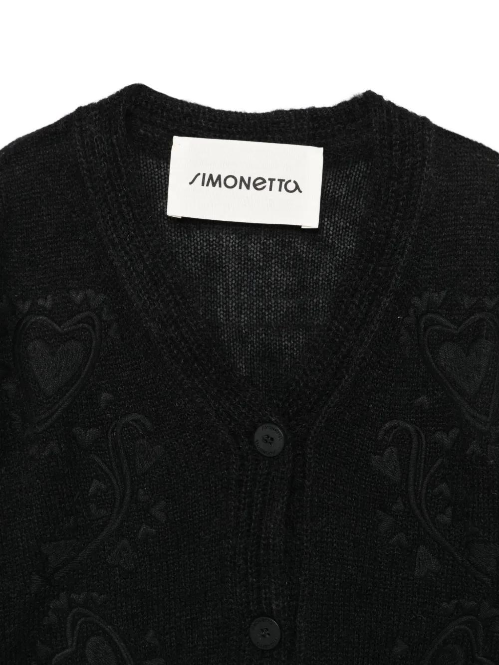 Simonetta Vest met hartpatroon Zwart