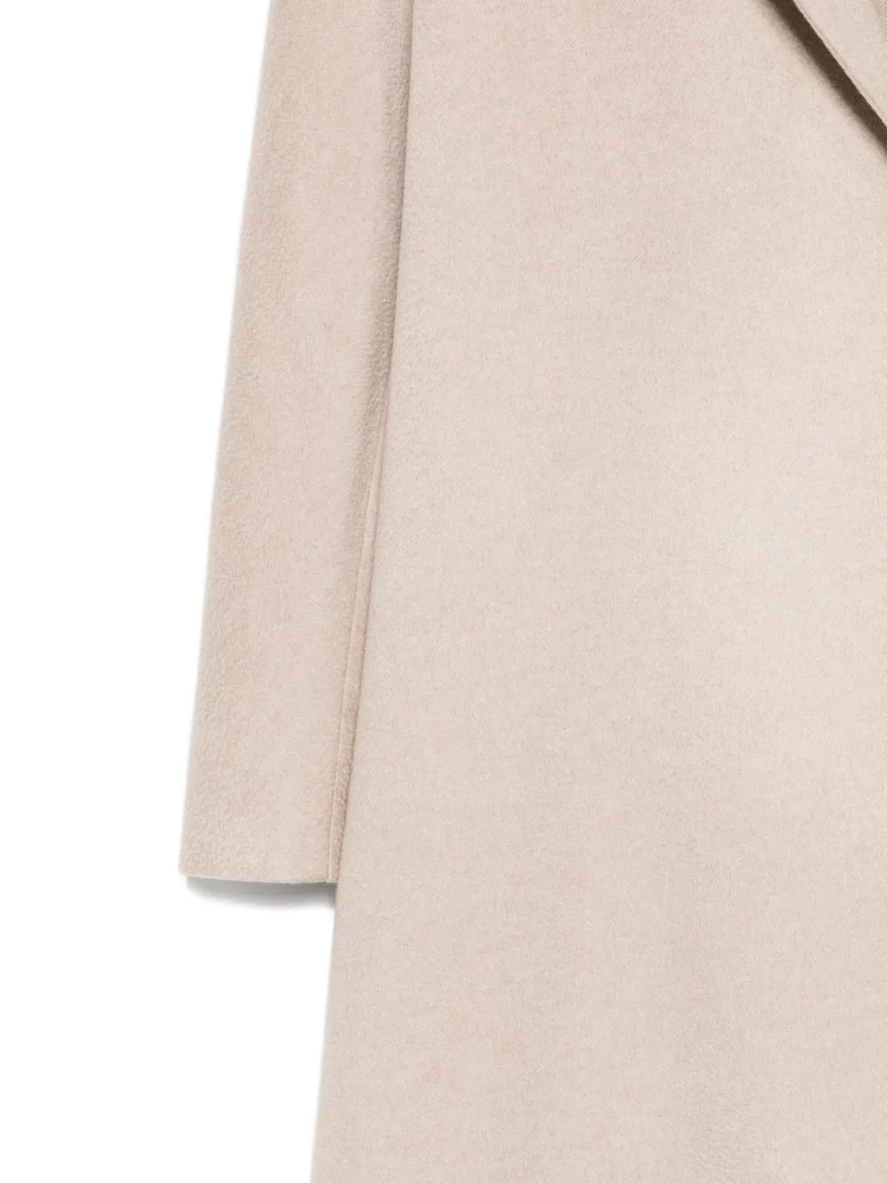Max Mara Hooded Belted Coat In Neutral