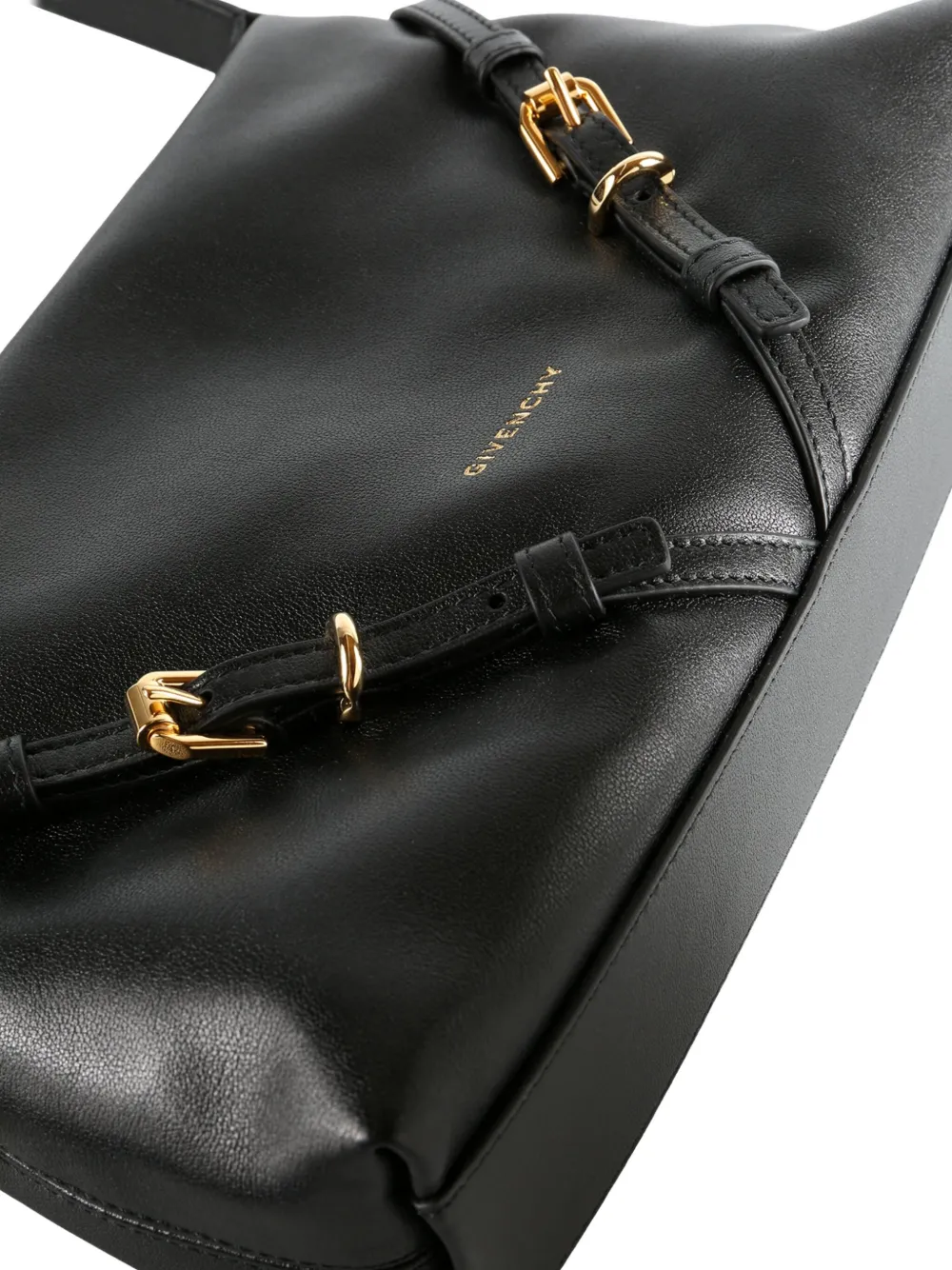 Givenchy Mini Voyou Buckle-strap Leather Shoulder Bag In Black