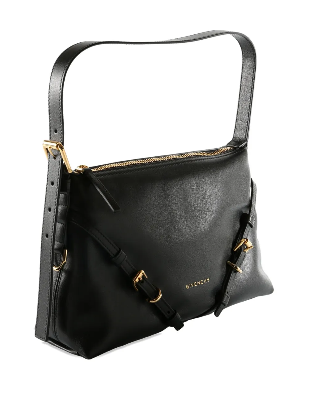 Givenchy mini Voyou buckle-strap leather shoulder bag - Zwart