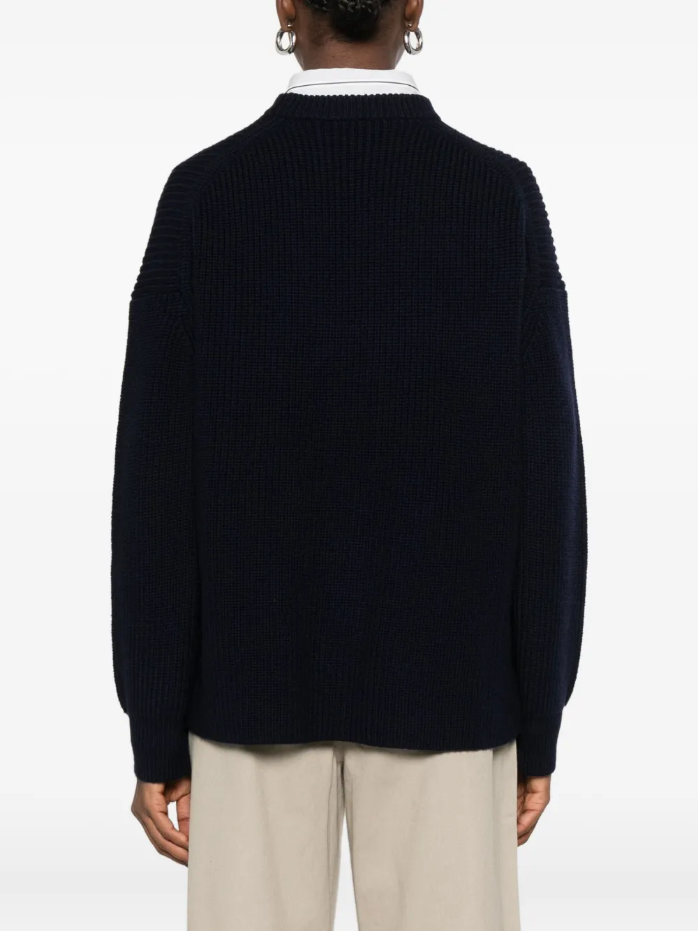 6397 Ribbed Crew-neck Sweater In Black