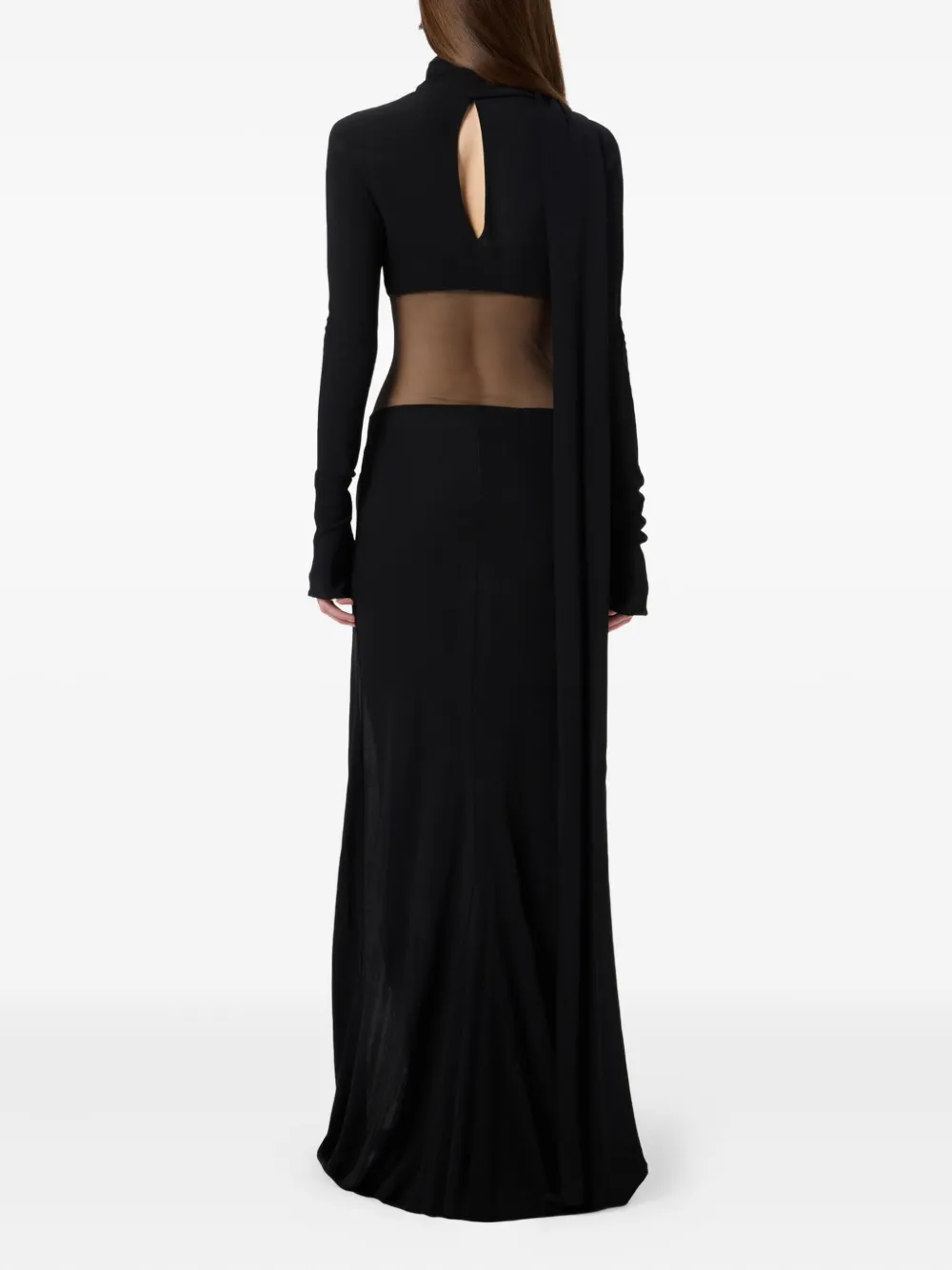 Blumarine Mesh-insert Dress In Black