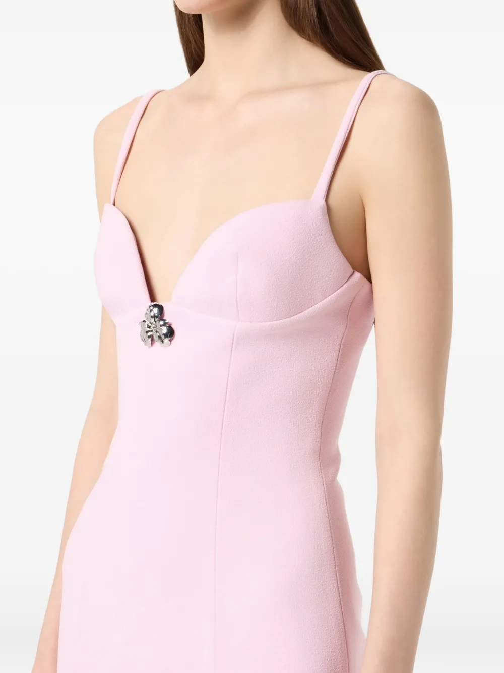Blumarine Crystal-embellished Maxi Dress In Pink