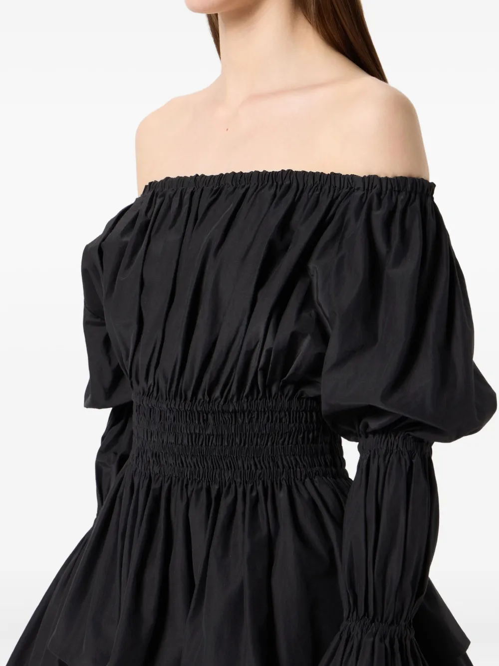 Blumarine Off-shoulder mini-jurk met hals Zwart
