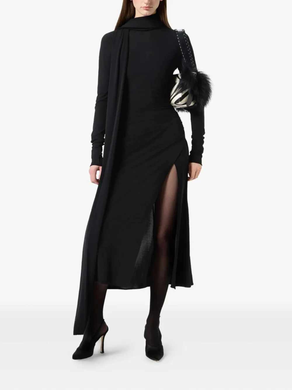 Blumarine vestido midi drapeado con cuello alto | Vestidos de noche | Image 2