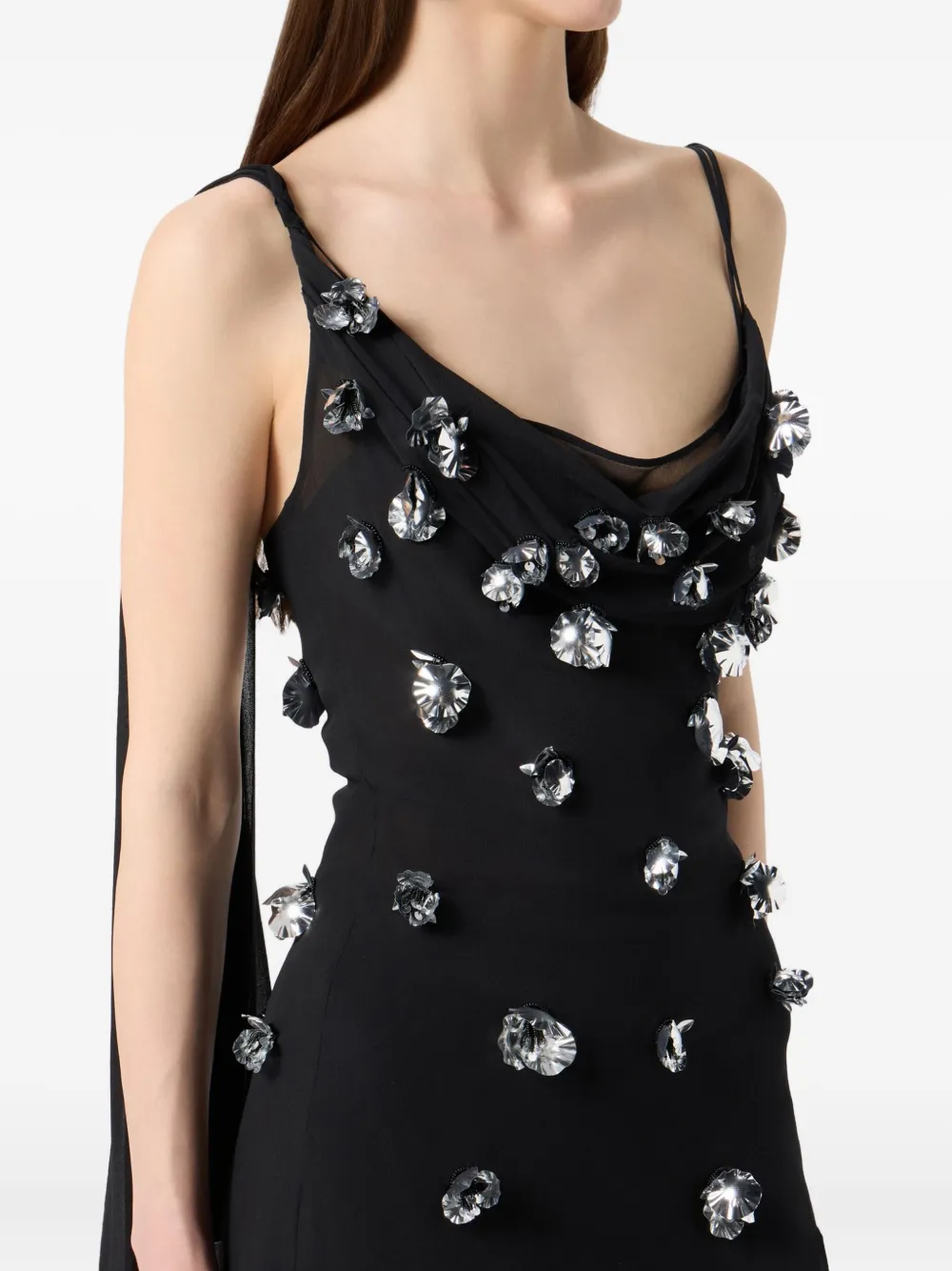 Blumarine Scattered-embellishments Maxi Dress In Black