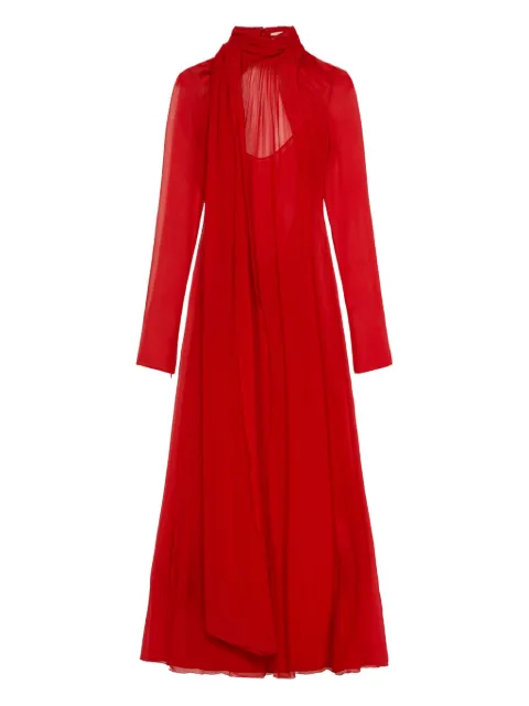 Blumarine open-back sheer maxi dress