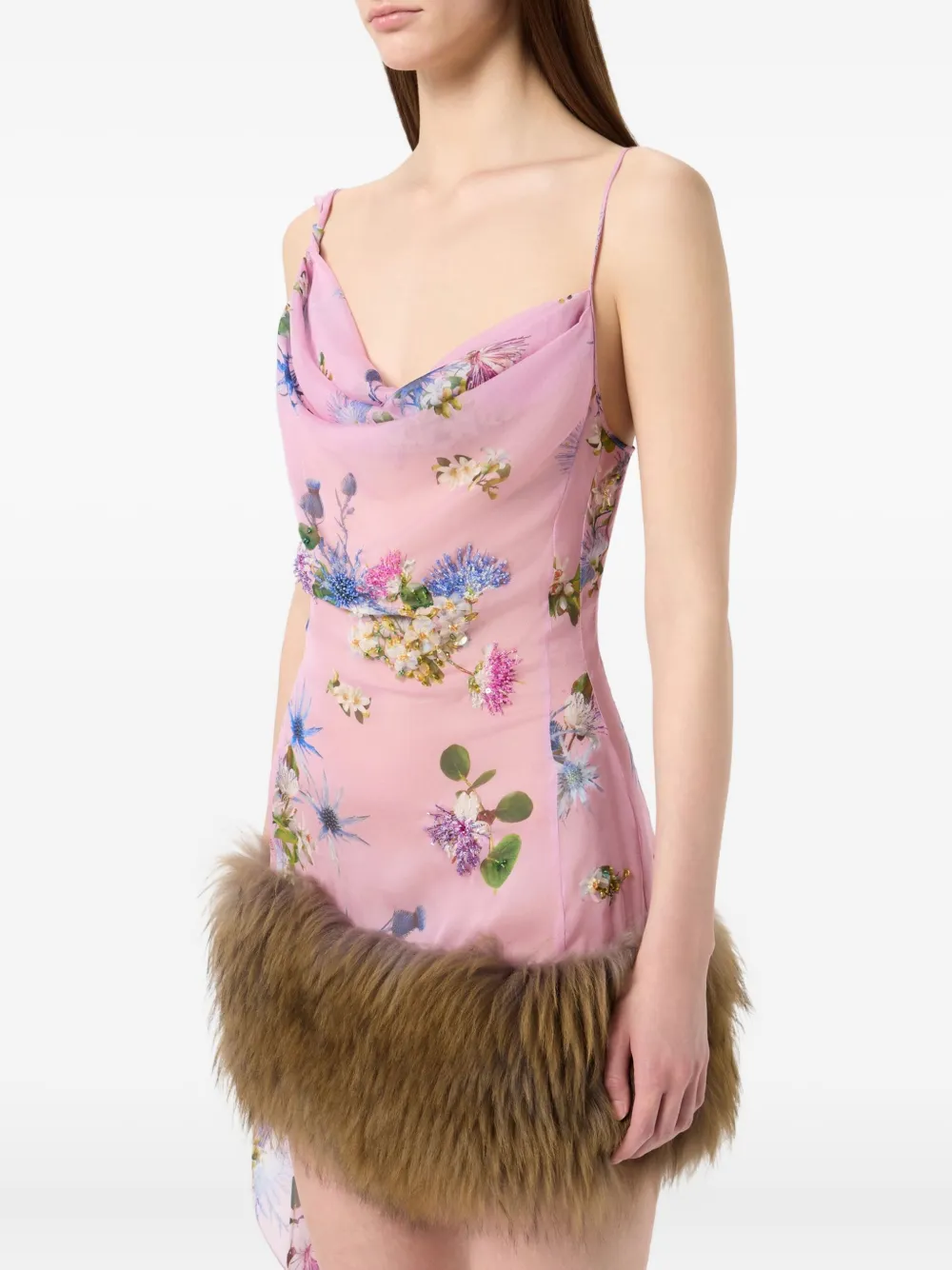 Blumarine Mini-jurk met bloemenprint Roze