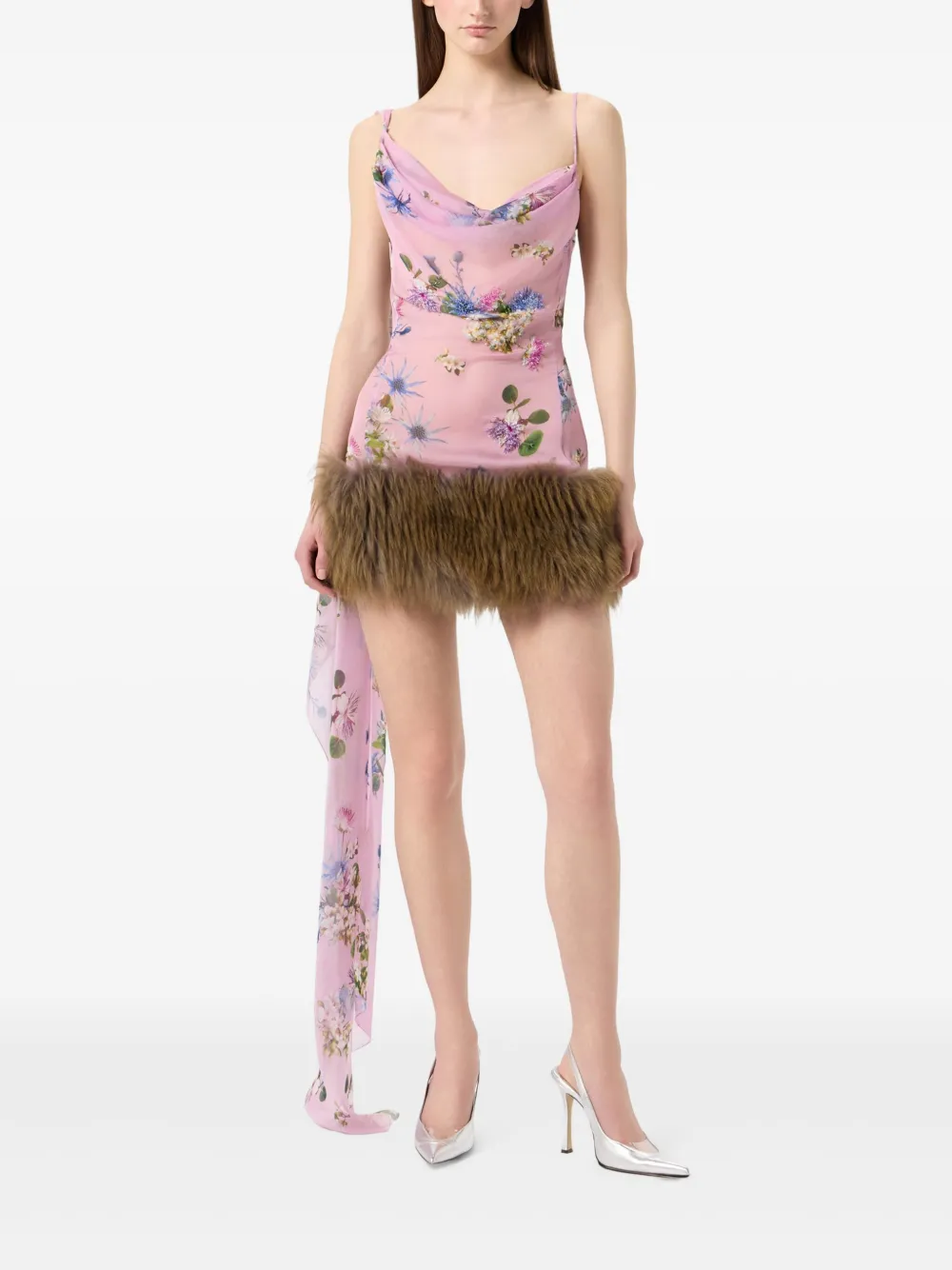 Blumarine Mini-jurk met bloemenprint Roze