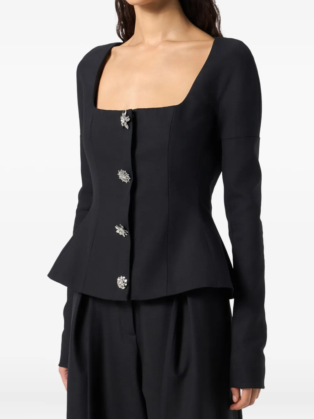 Blumarine Peplum Jacket In Black