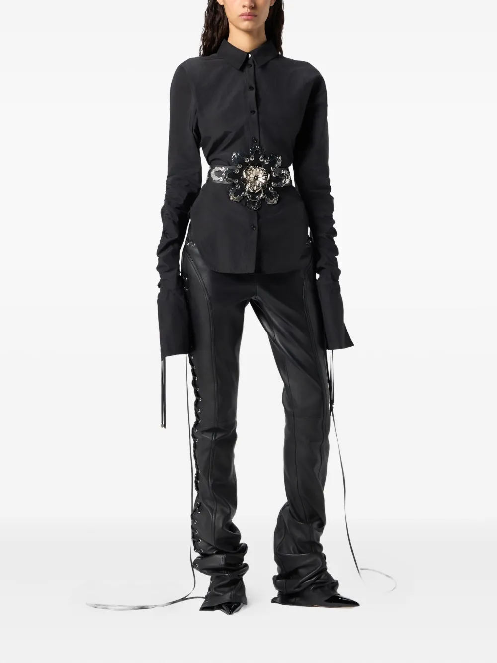 Blumarine Gesmockte blouse - Zwart