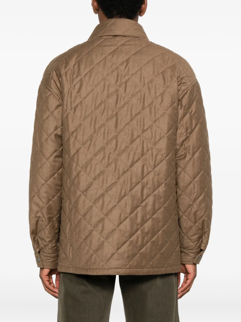 Ferragamo Quilted Diamond-pattern Jacket In Neutral