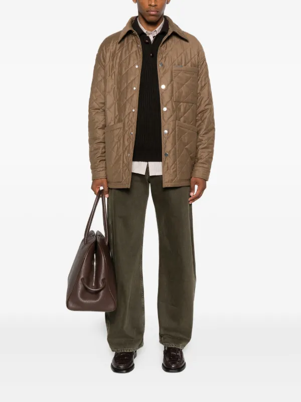 Ferragamo キルティング ジャケット | ニュートラル | FARFETCH JP