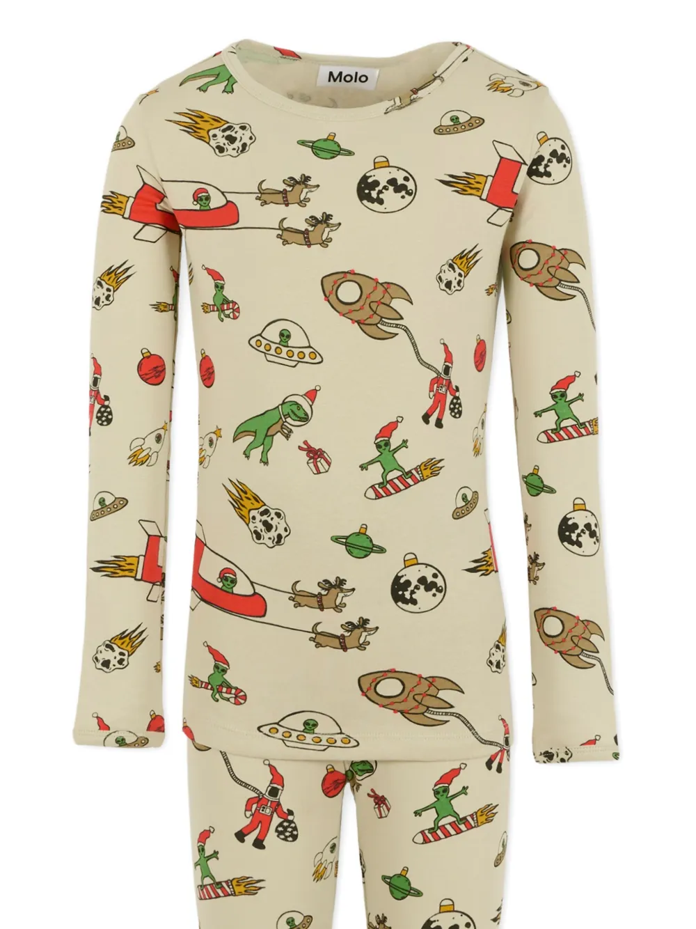 Molo Space-themed Pyjamas In Neutral