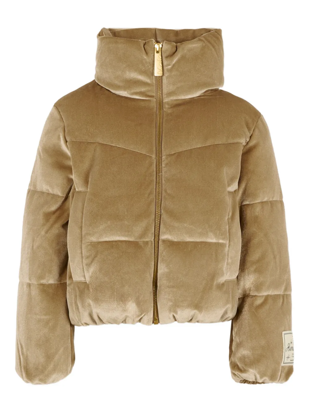 Molo velvet quilted puffer jacket | Neutrals | Image 1